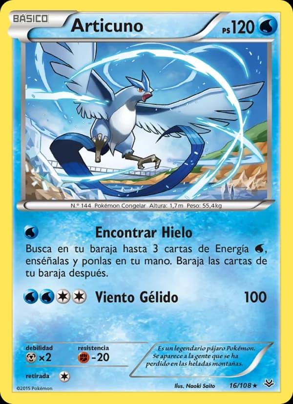 Articuno card in Spanish