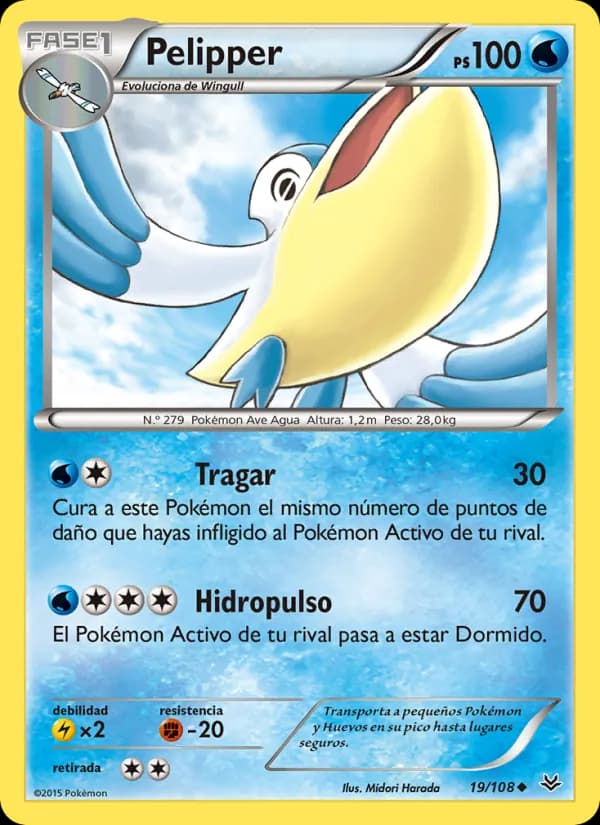 Pelipper card in Spanish