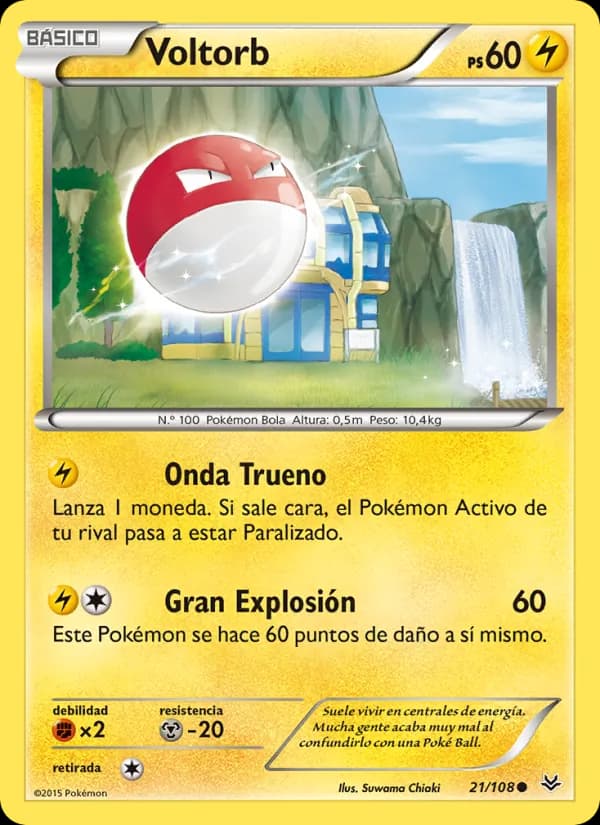 Voltorb card in Spanish