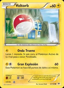 Voltorb card in Spanish