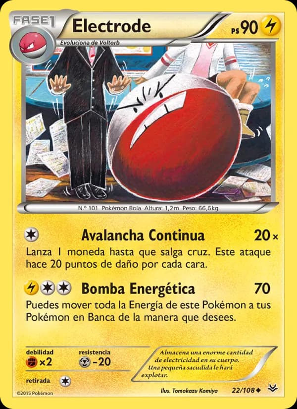Electrode card in Spanish