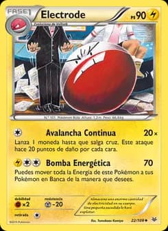 Electrode card in Spanish