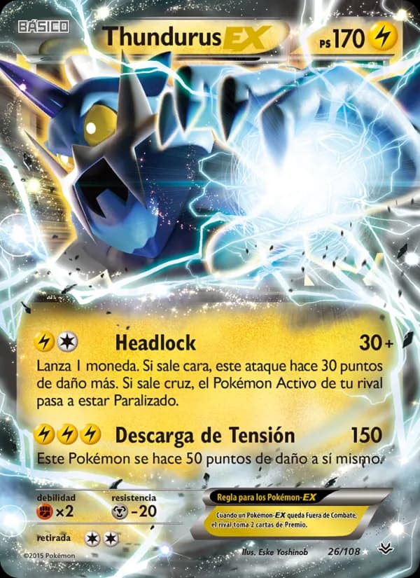Thundurus EX card in Spanish