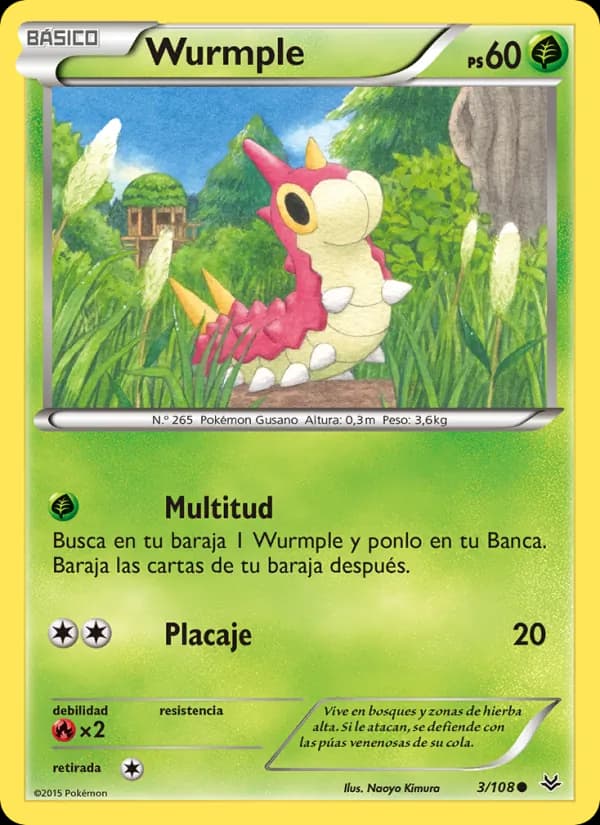 Wurmple card in Spanish