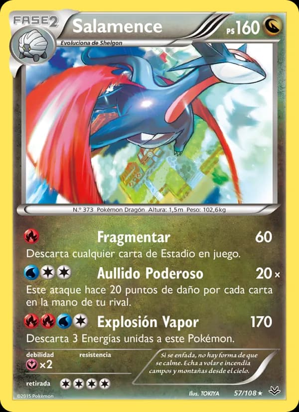 Salamence card in Spanish