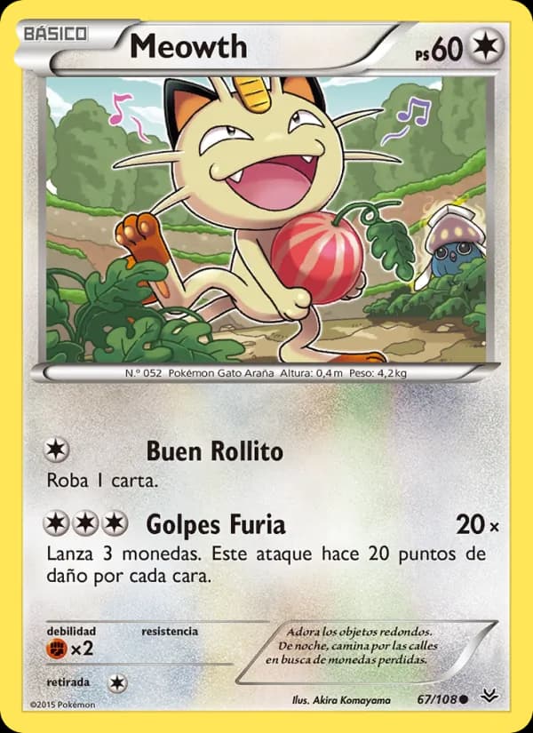 Meowth card in Spanish