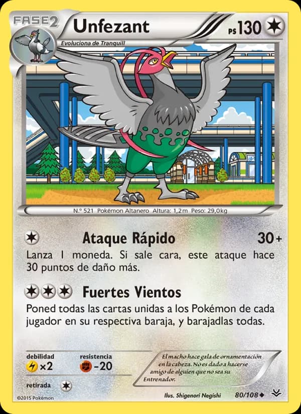 Unfezant card in Spanish