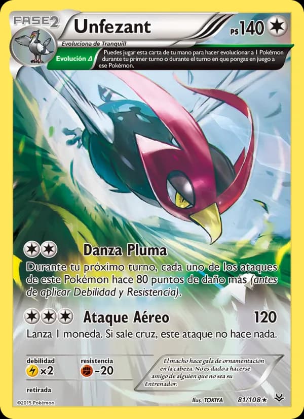 Unfezant card in Spanish