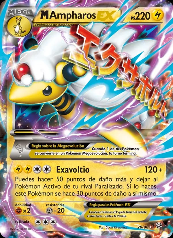M-Ampharos EX card in Spanish