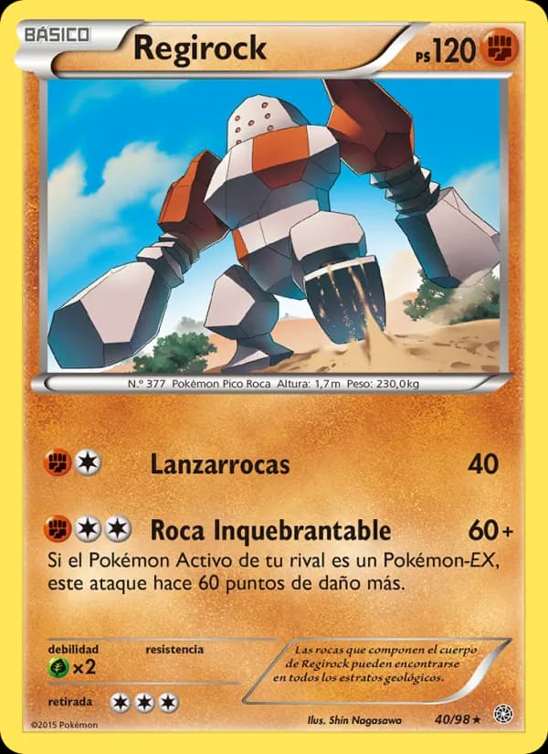 Regirock card in Spanish