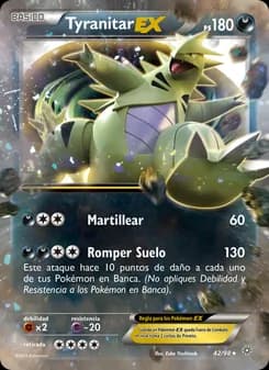 Tyranitar EX card in Spanish