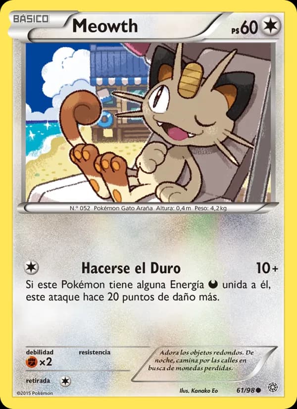 Meowth card in Spanish