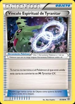 Vínculo Espiritual de Tyranitar card in Spanish