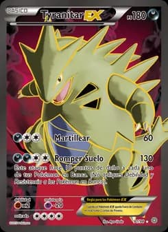 Tyranitar EX card in Spanish