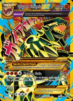 Groudon Primigenio EX card in Spanish