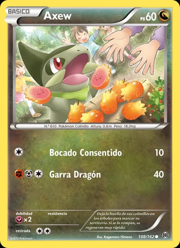 Axew card in Spanish