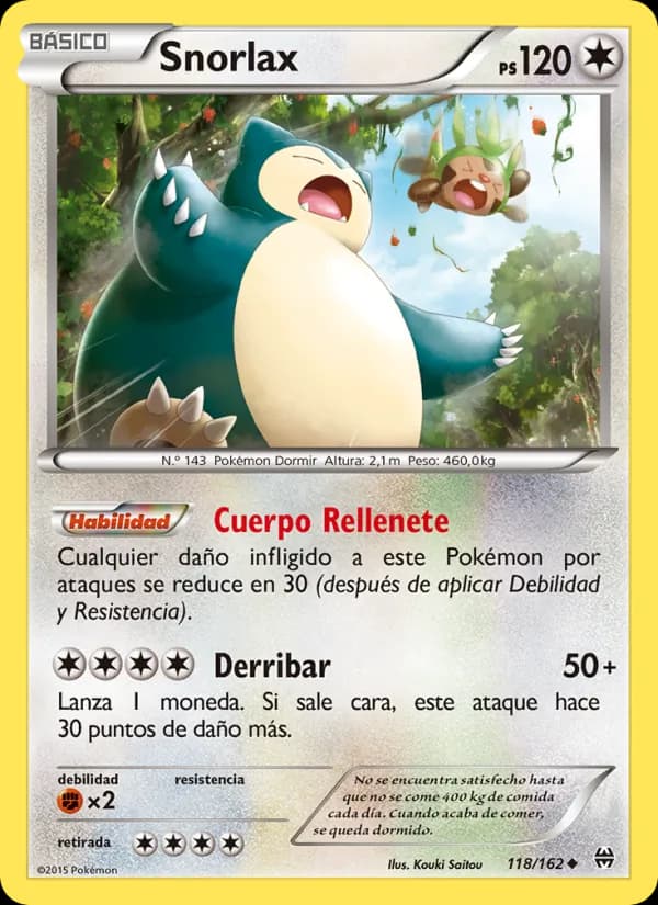 Snorlax card in Spanish