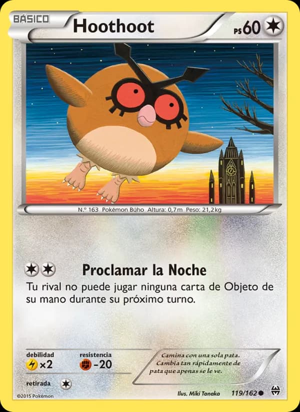 Hoothoot card in Spanish