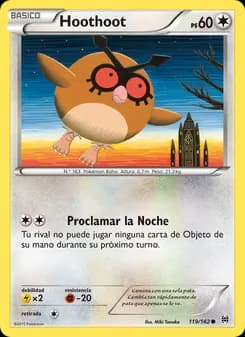 Hoothoot card in Spanish