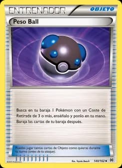 Peso Ball card in Spanish