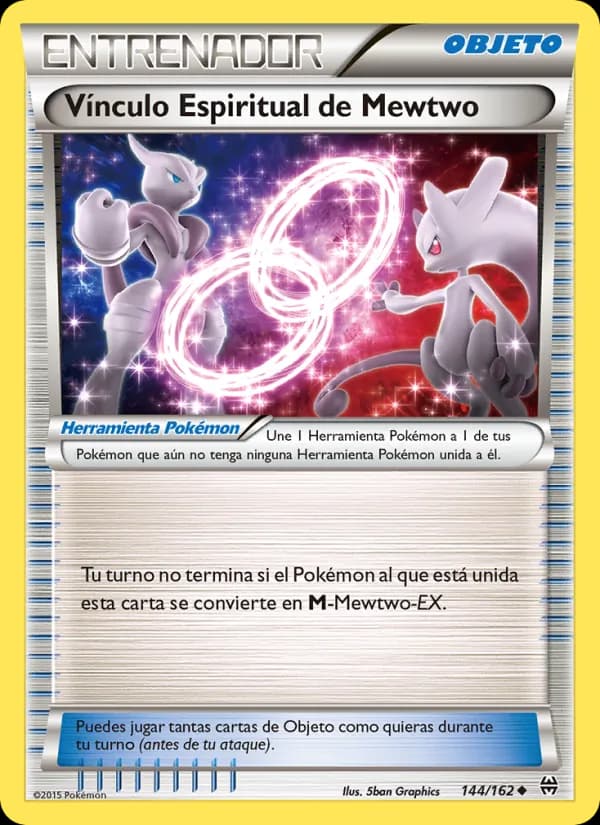 Vínculo Espiritual de Mewtwo card in Spanish