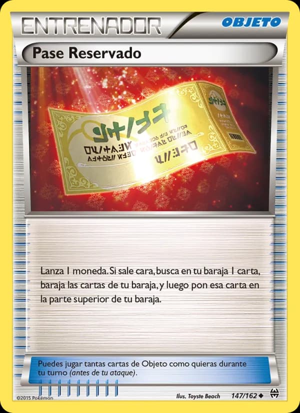 Pase Reservado card in Spanish