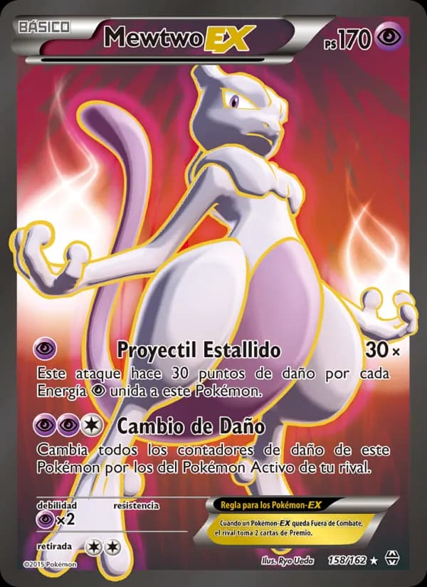 Mewtwo EX card in Spanish