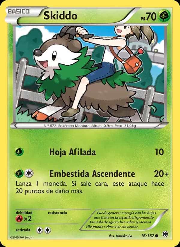 Skiddo card in Spanish