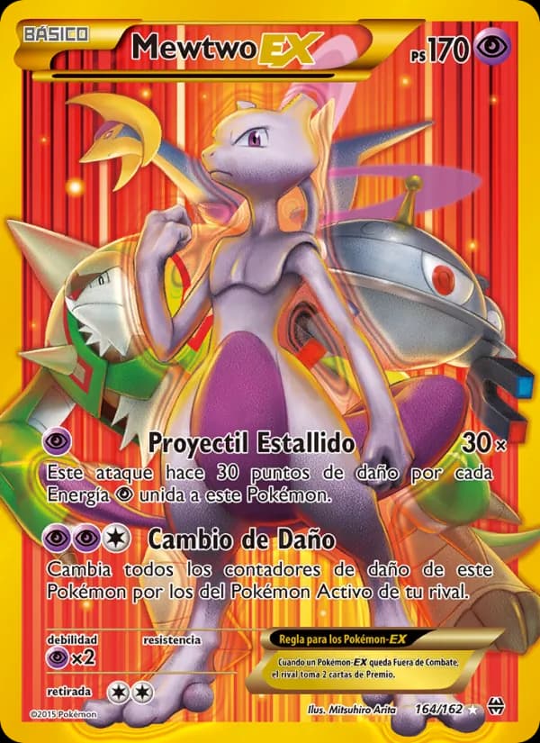 Mewtwo EX card in Spanish