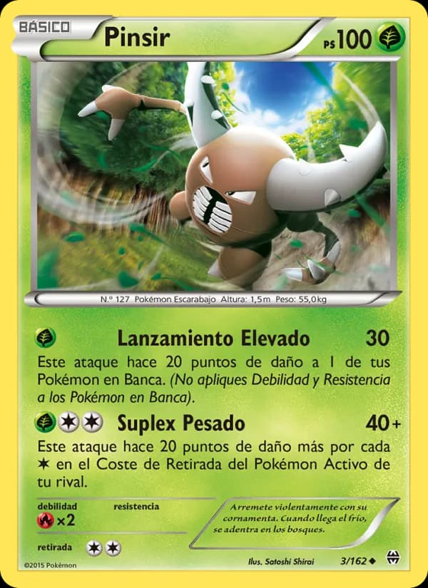 Pinsir card in Spanish
