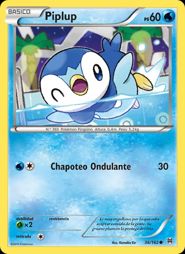 Piplup card in Spanish