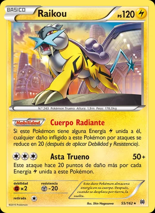 Raikou card in Spanish