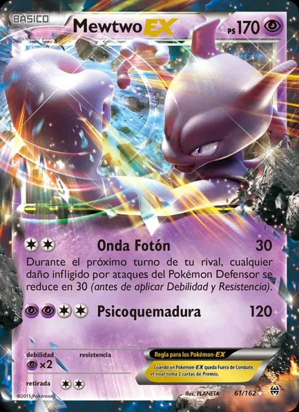Mewtwo EX card in Spanish