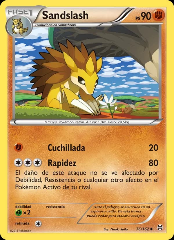 Sandslash card in Spanish