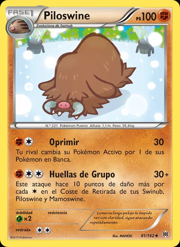 Piloswine card in Spanish