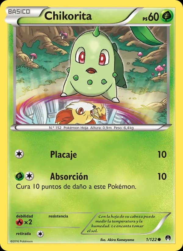 Chikorita card in Spanish