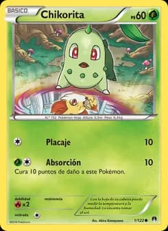 Chikorita card in Spanish