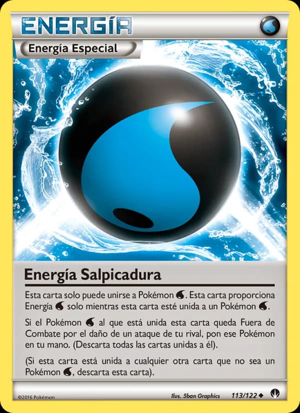 Energía Salpicadura card in Spanish