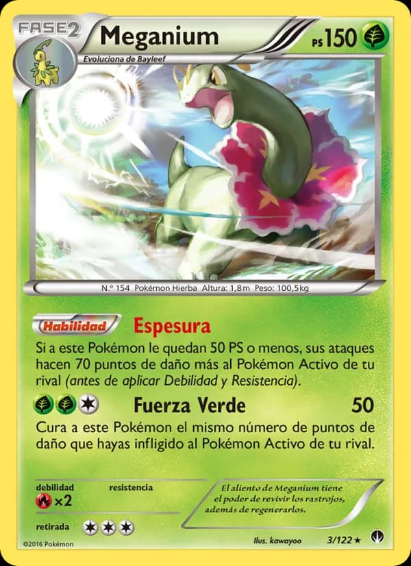 Meganium card in Spanish