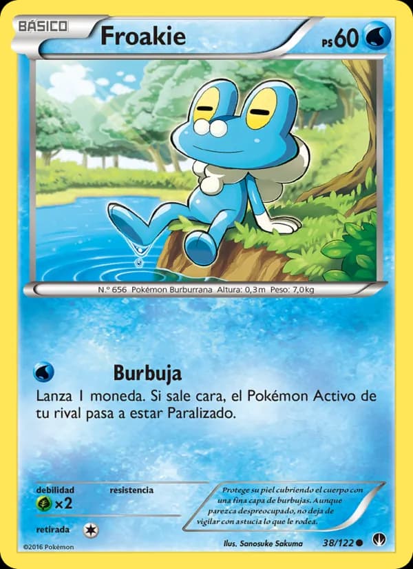 Froakie card in Spanish