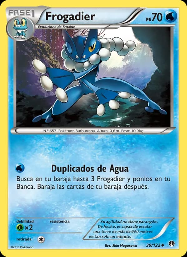 Frogadier card in Spanish
