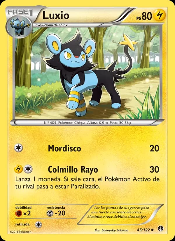 Luxio card in Spanish