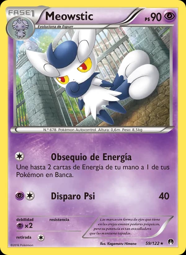 Meowstic card in Spanish