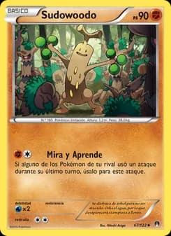 Sudowoodo card in Spanish