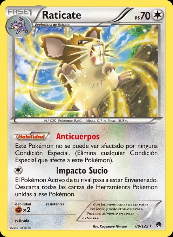 Raticate card in Spanish