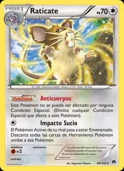 Raticate card in Spanish