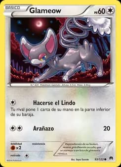 Glameow card in Spanish