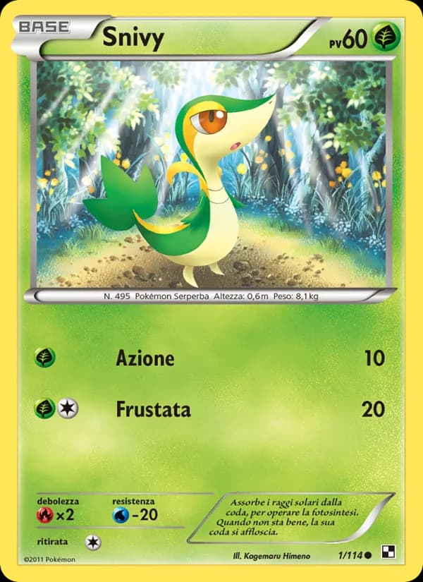 Snivy card in Italian