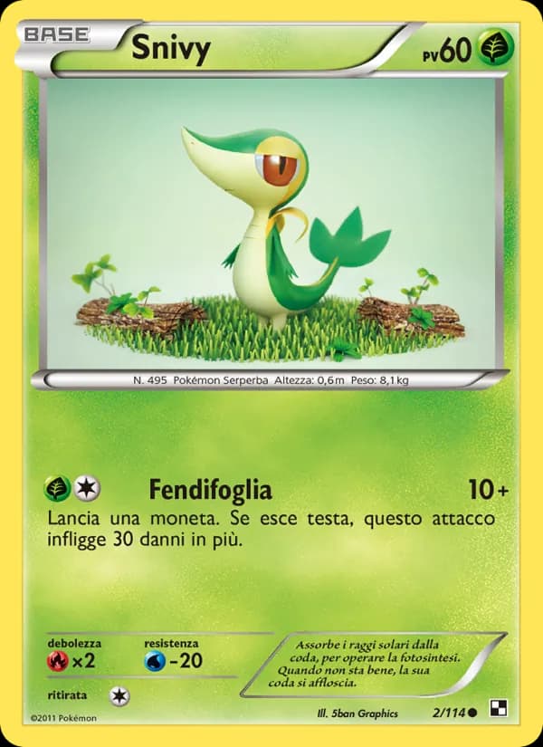 Snivy card in Italian