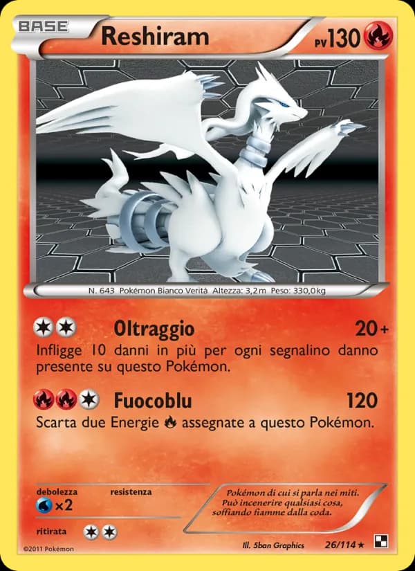 Reshiram card in Italian